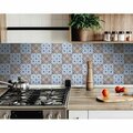 Homeroots 6 x 6 in. Blue & Muted Taupe Peel & Stick Tiles 400152